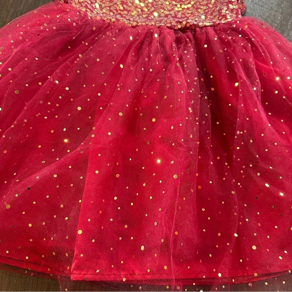 Red Sequin Tulle Dress Party Recital Christmas Sz 5T by Bluberi Boulevard - Picture 8 of 12